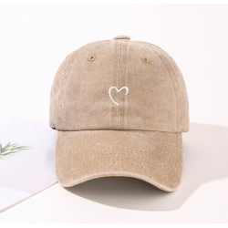 Heart Embroidered Baseball Cap