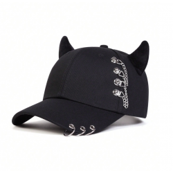 Horned Patchwork Baseball Cap